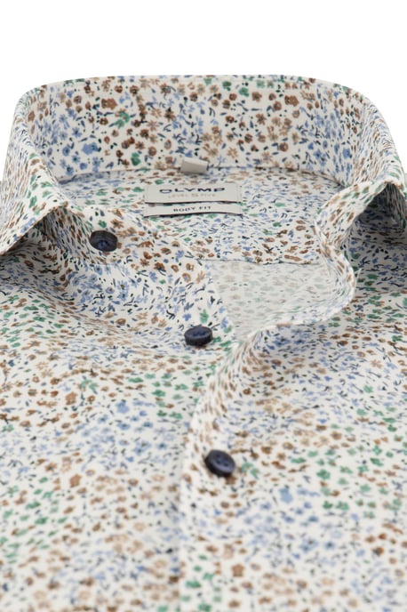 Olymp overhemd bruin extra slanke fit print - Image 3