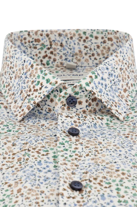 Olymp overhemd bruin extra slanke fit print - Image 4