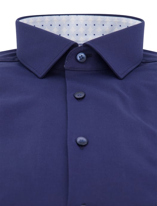 Olymp overhemd donkerblauw slim fit katoen effen - Image 3