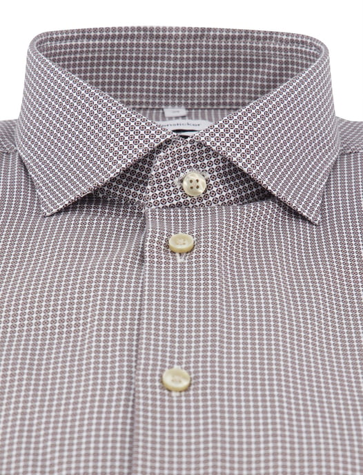 Overhemd Seidensticker slim fit bruin geprint - Image 3