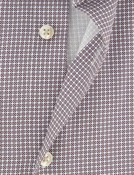 Overhemd Seidensticker slim fit bruin geprint - Image 4