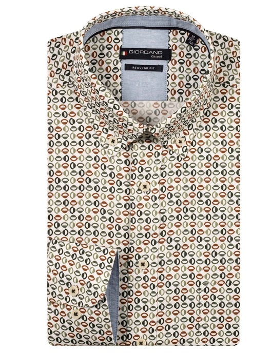 Giordano overhemd groen regular fit print - Image 1