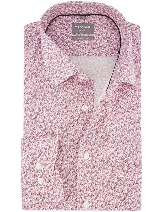 Roze wit OLYMP overhemd met print - Image 1