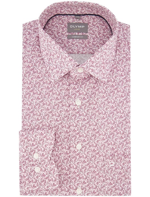 Roze wit OLYMP overhemd met print - Image 2