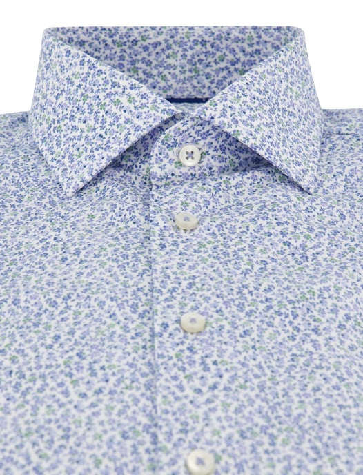 Blauw bloemen geprint overhemd Eterna 1863 Modern Fit - Image 3