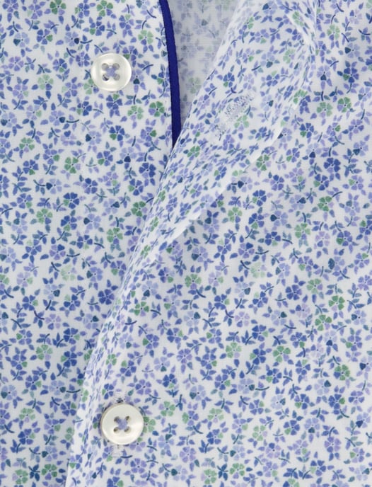 Blauw bloemen geprint overhemd Eterna 1863 Modern Fit - Image 4