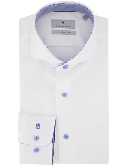 Thomas Maine two-ply overhemd wit katoen - Image 2