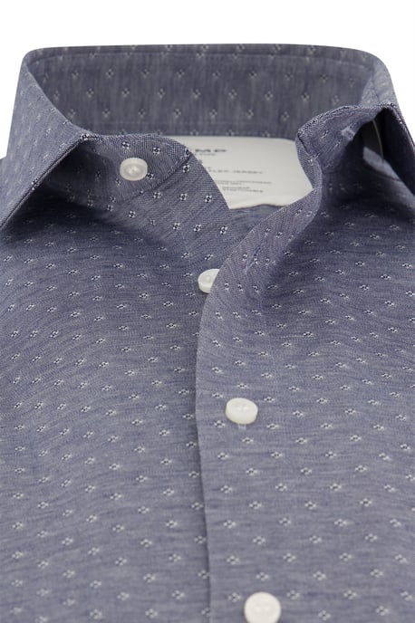 Katoenen Olymp overhemd geprint blauw body fit - Image 3
