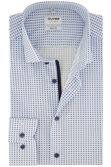 Olymp overhemd lichtblauw print extra slanke fit - Image 1