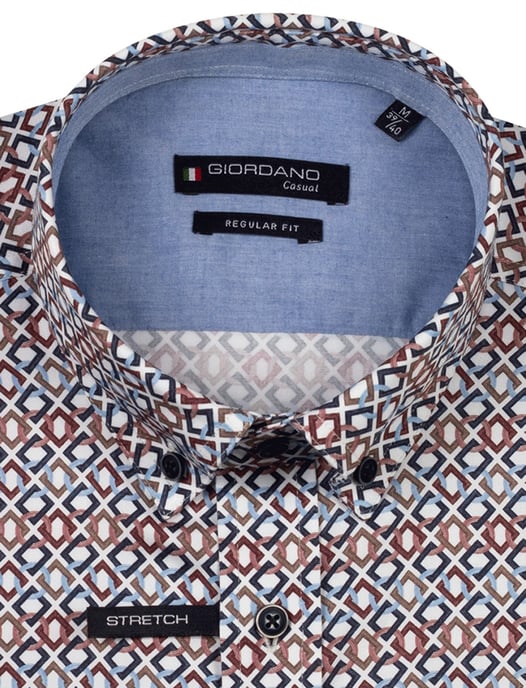 casual overhemd Giordano blauw geprint - Image 2