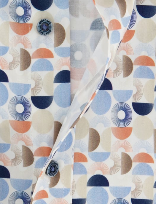 Overhemd Giordano blauw met button-down kraag en borstzak - Image 4