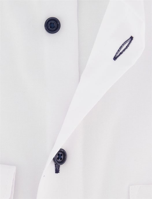 Wit overhemd OLYMP Comfort Fit strijkvrij met button down boord - Image 4