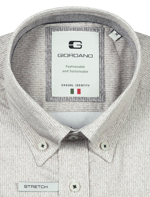 Giordano overhemd beige geprint katoen - Image 1