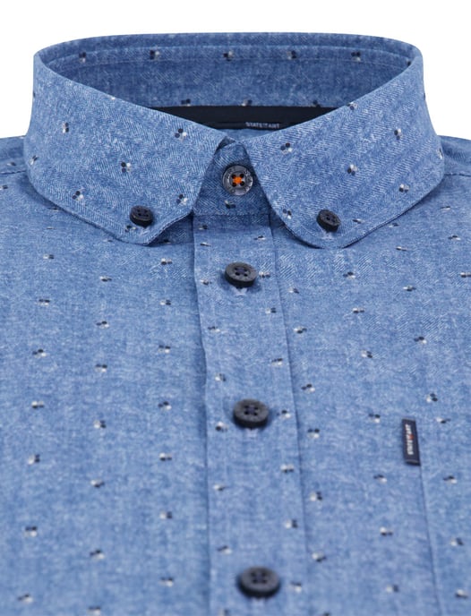 State of Art overhemd blauw katoen patroon - Image 3