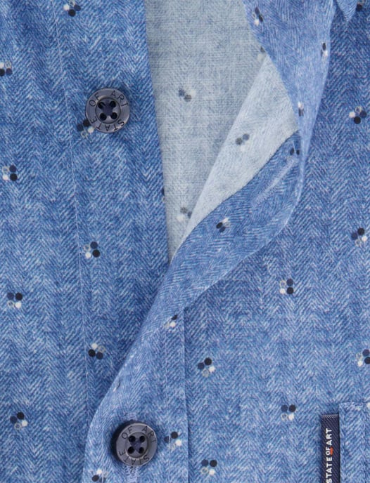 State of Art overhemd blauw katoen patroon - Image 4