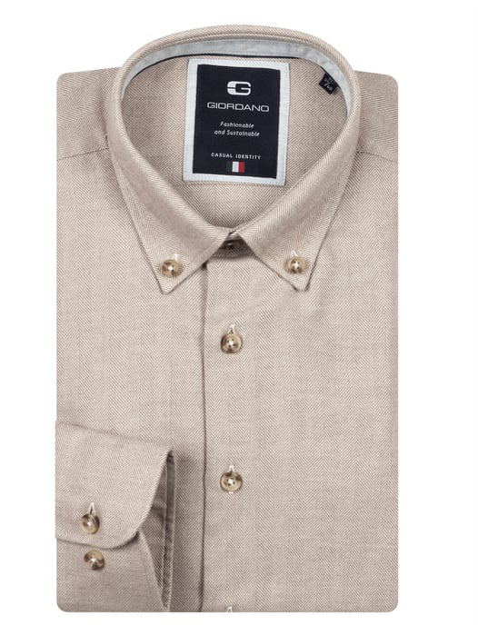 Giordano overhemd beige button down - Image 1