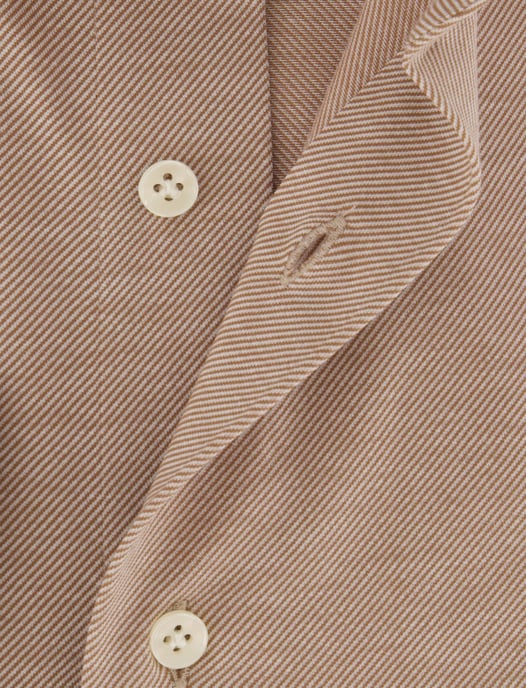 Profuomo Japanese Knitted bruin slim fit overhemd - Image 4