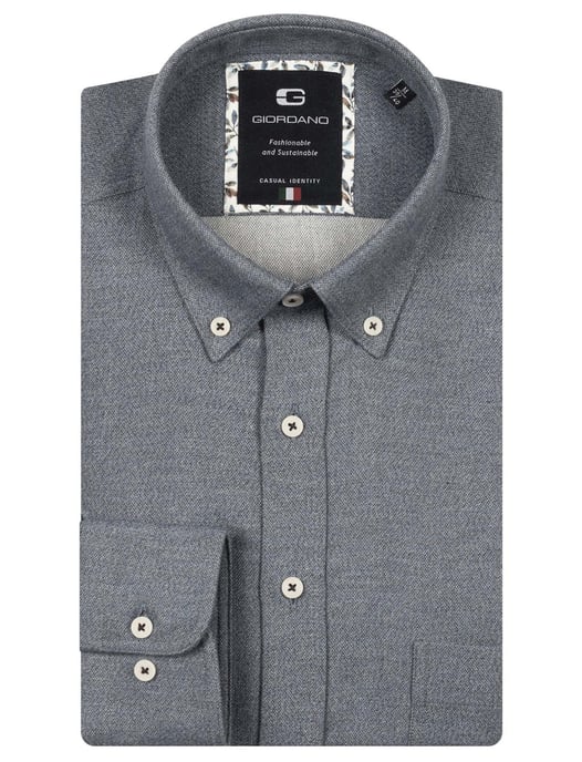 Giordano overhemd navy gemeleerd test OHO - Image 1
