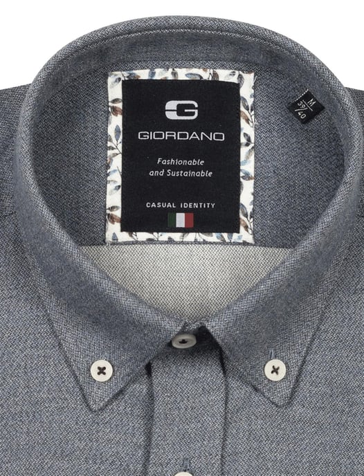 Giordano overhemd navy gemeleerd test OHO - Image 2