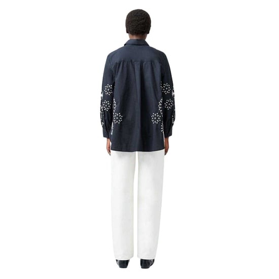 French Connection Womens/Ladies Relaxed Fit Long-Sleeved Shirt (Black/Cream) - Image 3