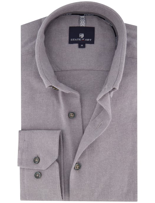State of Art overhemd grijs gemêleerd flanel button-down - Image 1