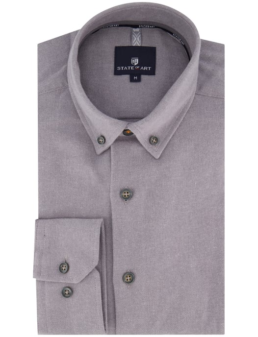 State of Art overhemd grijs gemêleerd flanel button-down - Image 2