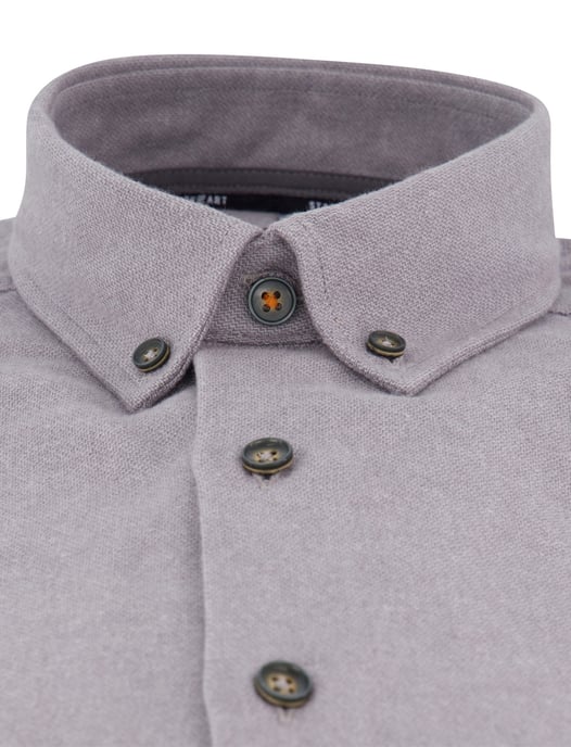 State of Art overhemd grijs gemêleerd flanel button-down - Image 3