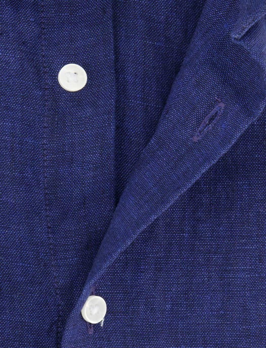 Overhemd Seidensticker slim fit blauw linnen - Image 4