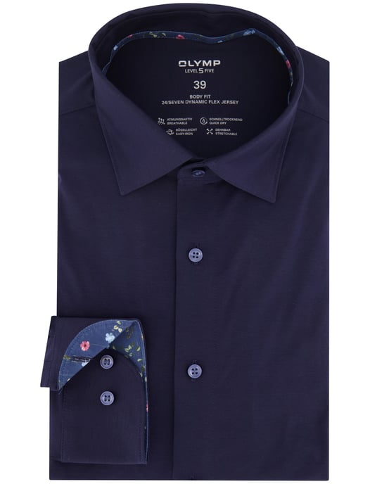 Olymp overhemd donkerblauw body fit lange mouw - Image 2