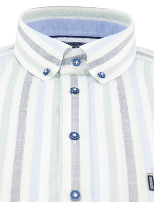 Overhemd Giordano strepen blauw groen normale fit - Image 3