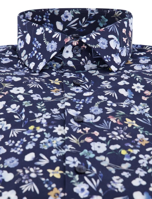 Olymp overhemd donkerblauw strijkvrij modern fit katoen - Image 3