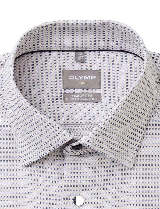 Olymp Luxor 24/Seven geprint overhemd wit blauw - Image 2