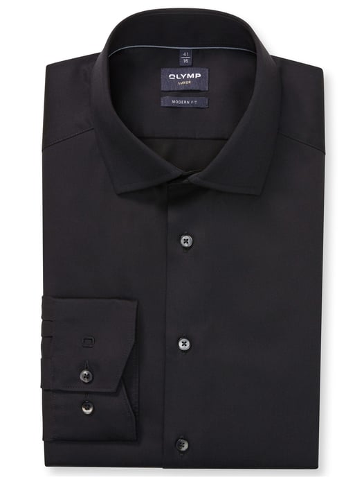 Overhemd Olymp Luxor Modern Fit zwart effen - Image 1