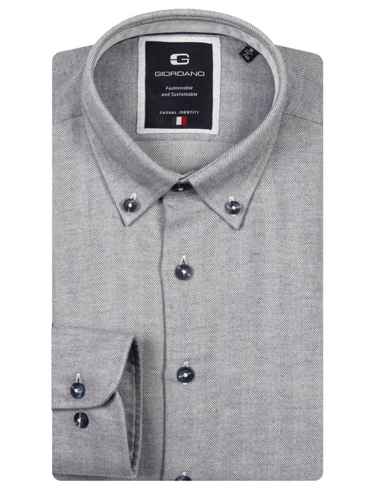 Giordano overhemd grijs button down geprint - Image 1
