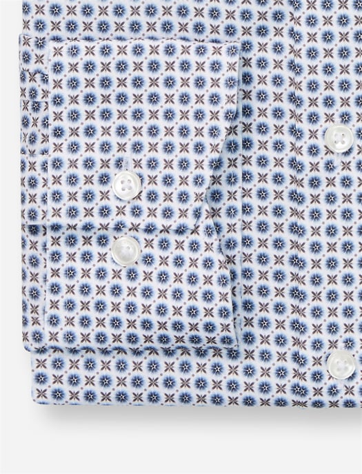 Olymp overhemd blauw geprint modern fit luxor - Image 3
