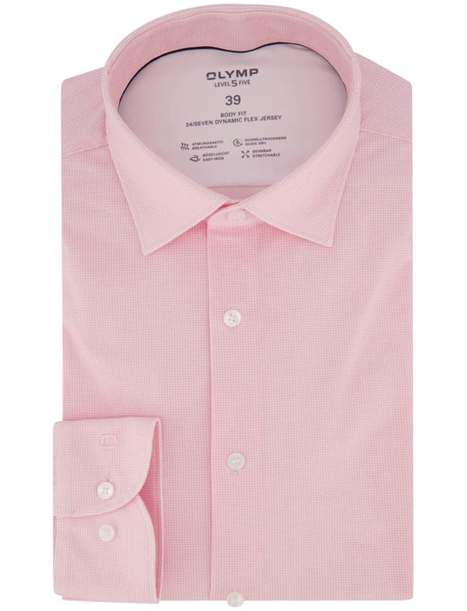 Overhemd OLYMP Body fit roze geprint - Image 2