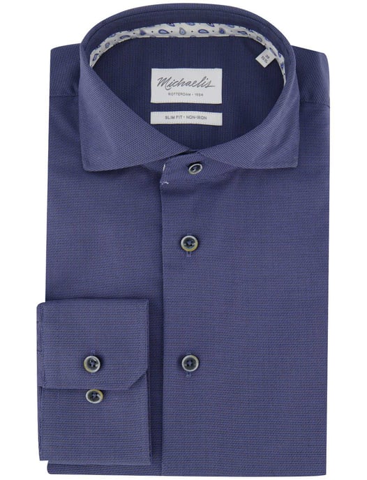 Overhemd Michealis donkerblauw strijkvrij slim fit - Image 2