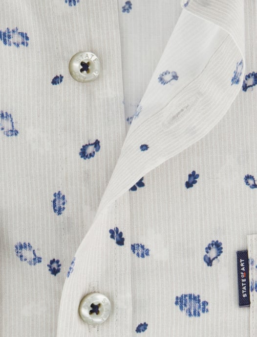 State of Art overhemd print lichtgrijs bloemen - Image 4