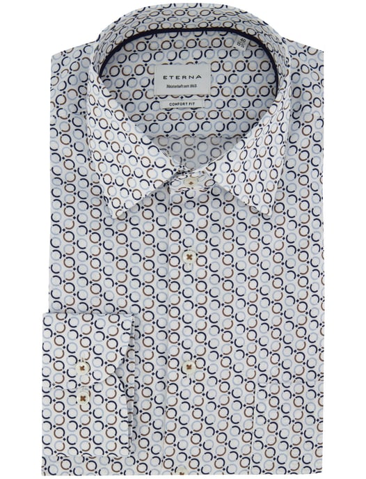 Overhemd Eterna wijde fit blauw printje - Image 2