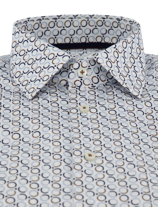 Overhemd Eterna wijde fit blauw printje - Image 3