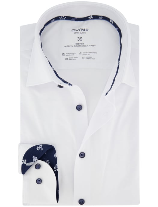 Wit overhemd OLYMP body fit lange mouwen jersey - Image 1