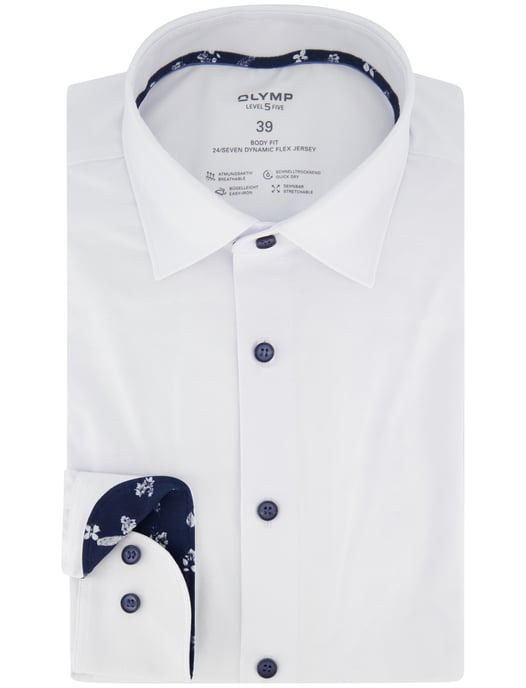 Wit overhemd OLYMP body fit lange mouwen jersey - Image 2
