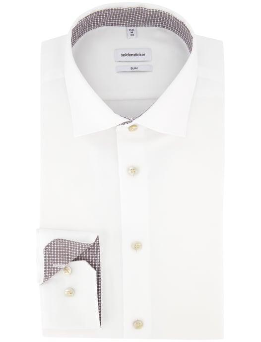 Overhemd wit Seidensticker slim fit strijkvrij - Image 2