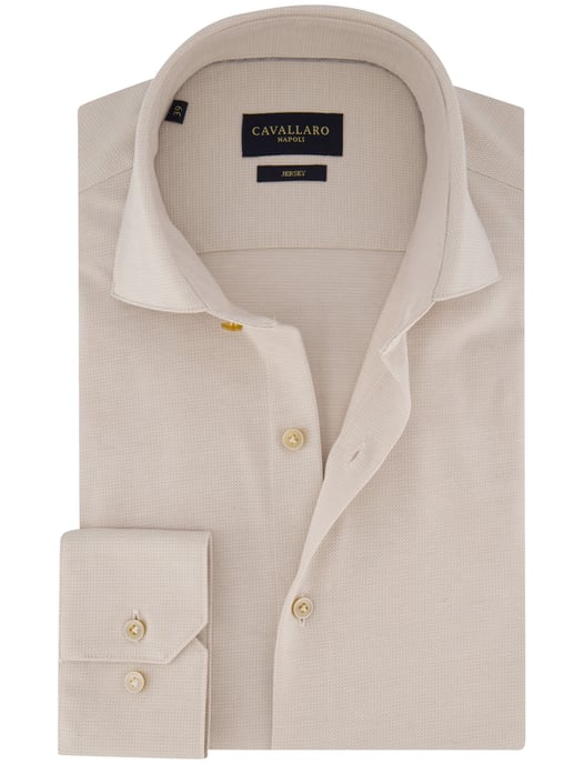 Overhemd Cavallaro beige Sarino jersey - Image 1