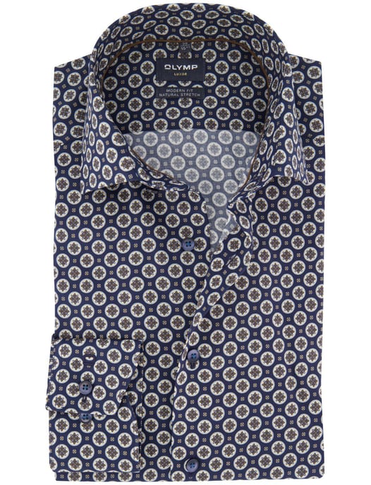 Business overhemd Olymp Luxor Modern Fit donkerblauw katoen - Image 1