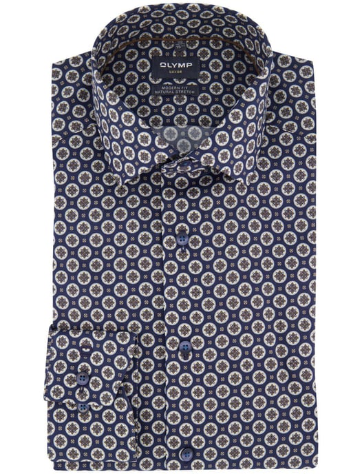 Business overhemd Olymp Luxor Modern Fit donkerblauw katoen - Image 2