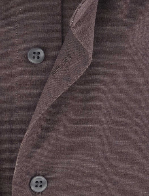 katoenen Michaelis overhemd bruin slim fit effen - Image 4