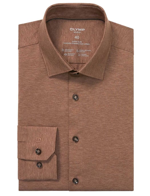 business overhemd Olymp No. Six super slim bruin - Image 1