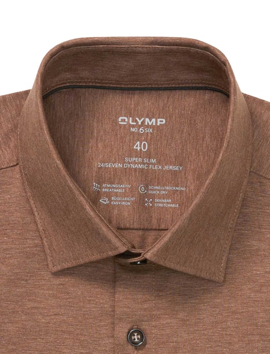 business overhemd Olymp No. Six super slim bruin - Image 2