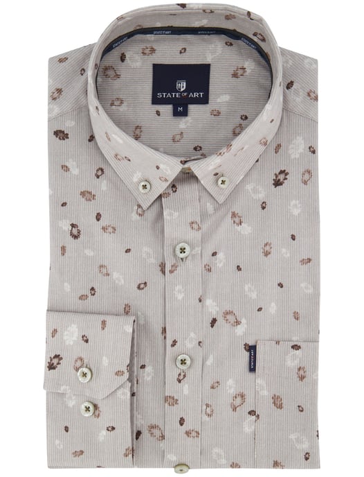State of Art overhemd katoen beige patroon - Image 2